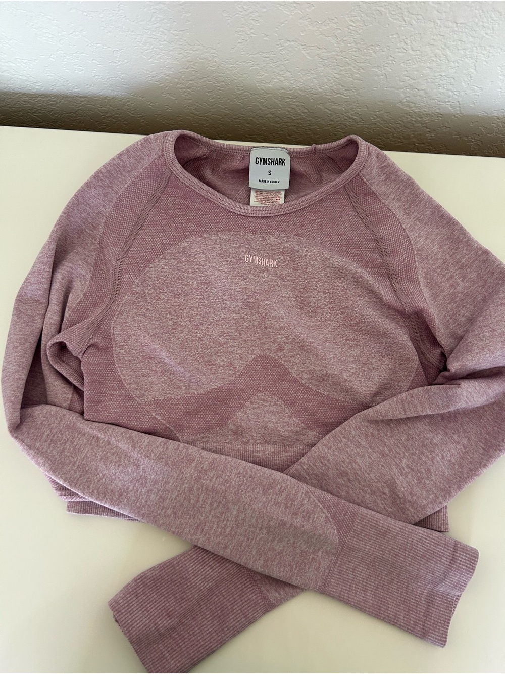 Gymshark Dusty Rose Seamless Long Sleeve Crop Top